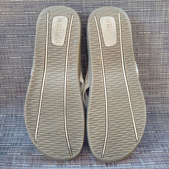 ORTHAHEEL Tide COMFORT Orthotic FLIP FLOP Shoe Plantar Women 10 Tan - Picture 6 of 9